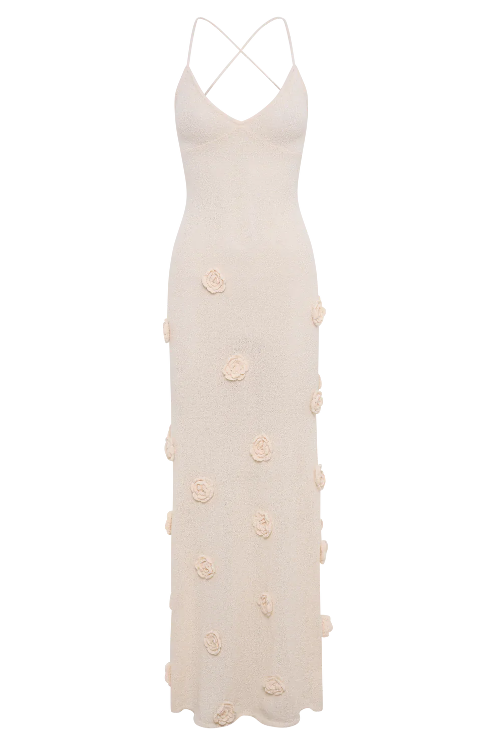 Milava™ | Nayla Maxi Sukienka Szydełkowana z Kwiatowym Wzorem