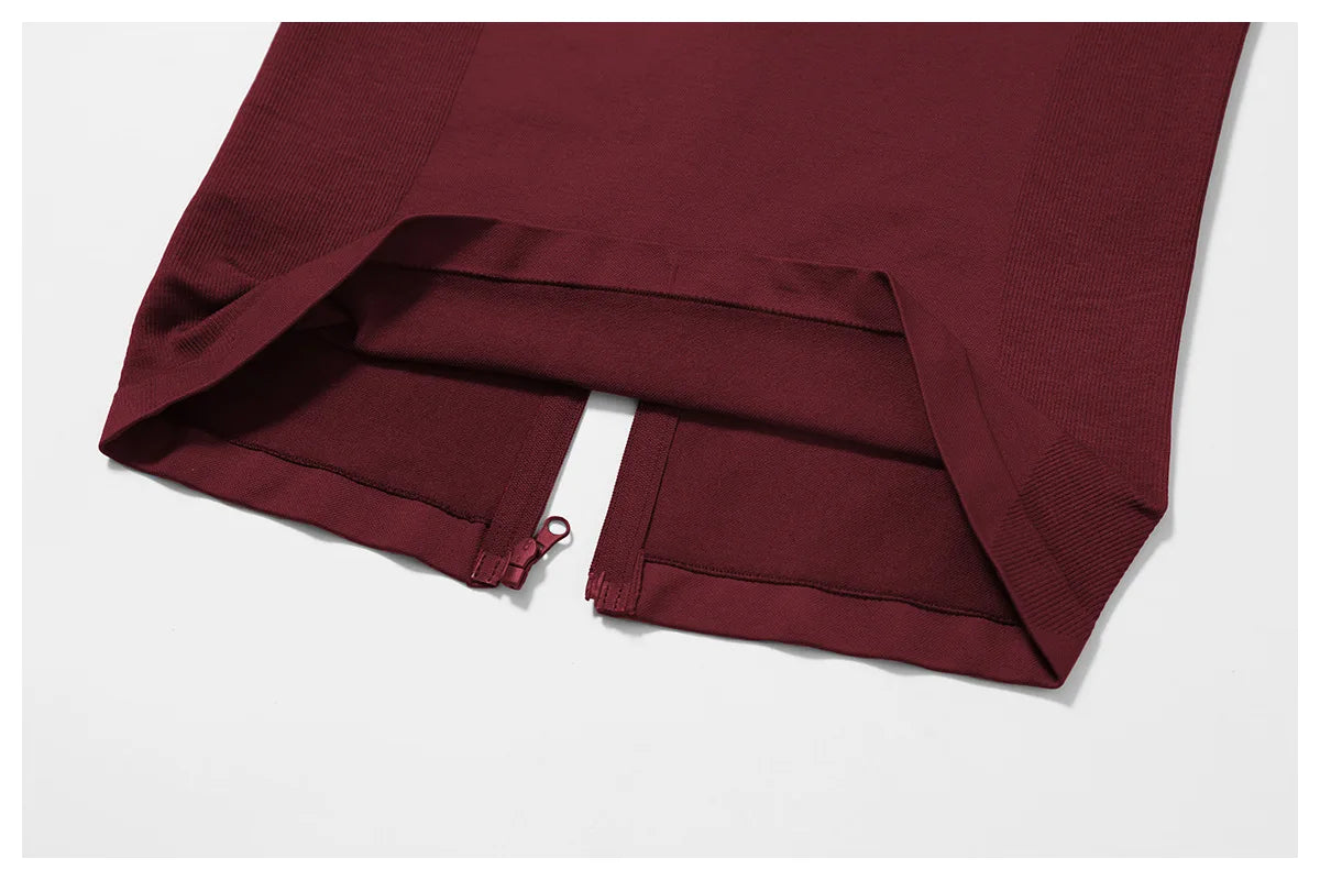 Nowa bezszwowa kurtka do jogi modelująca sylwetkę z zamkiem błyskawicznym