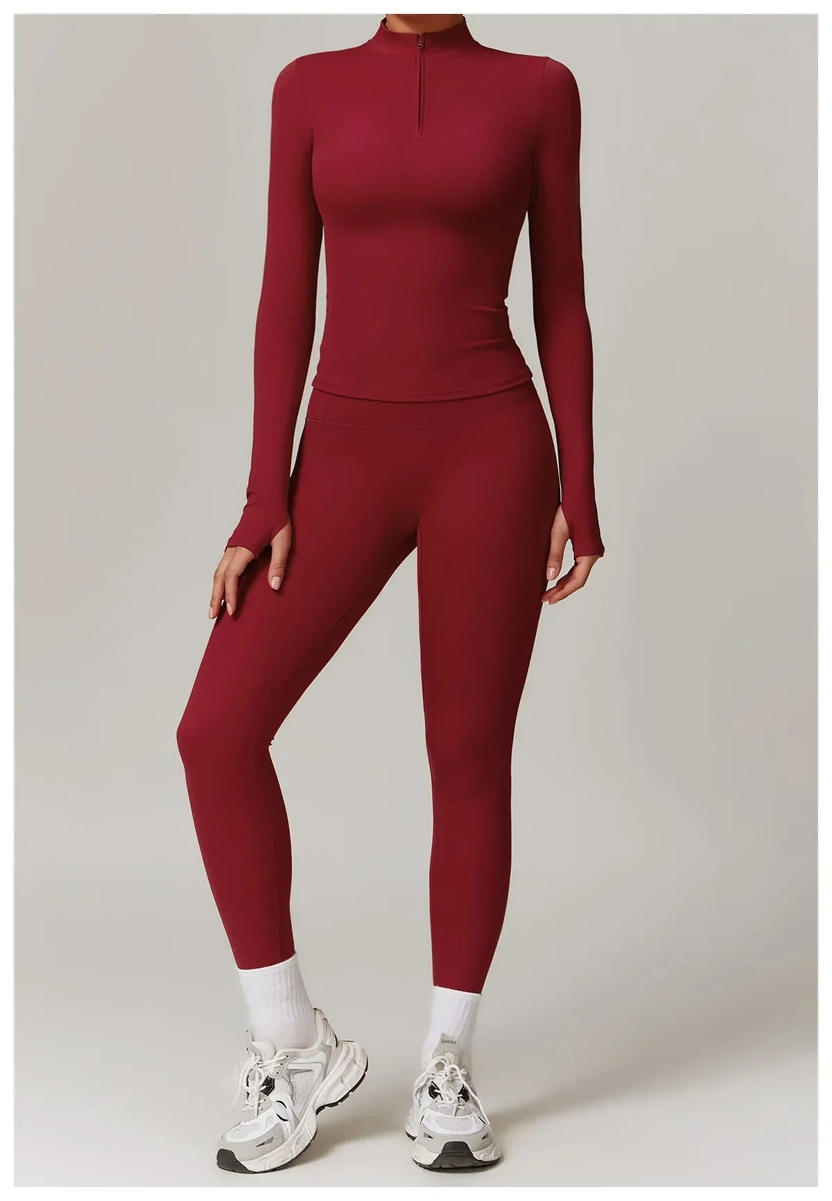 Slim Fit Długi Rękaw Kurtka Zewnętrzna do Joggingu z Połową Zamka