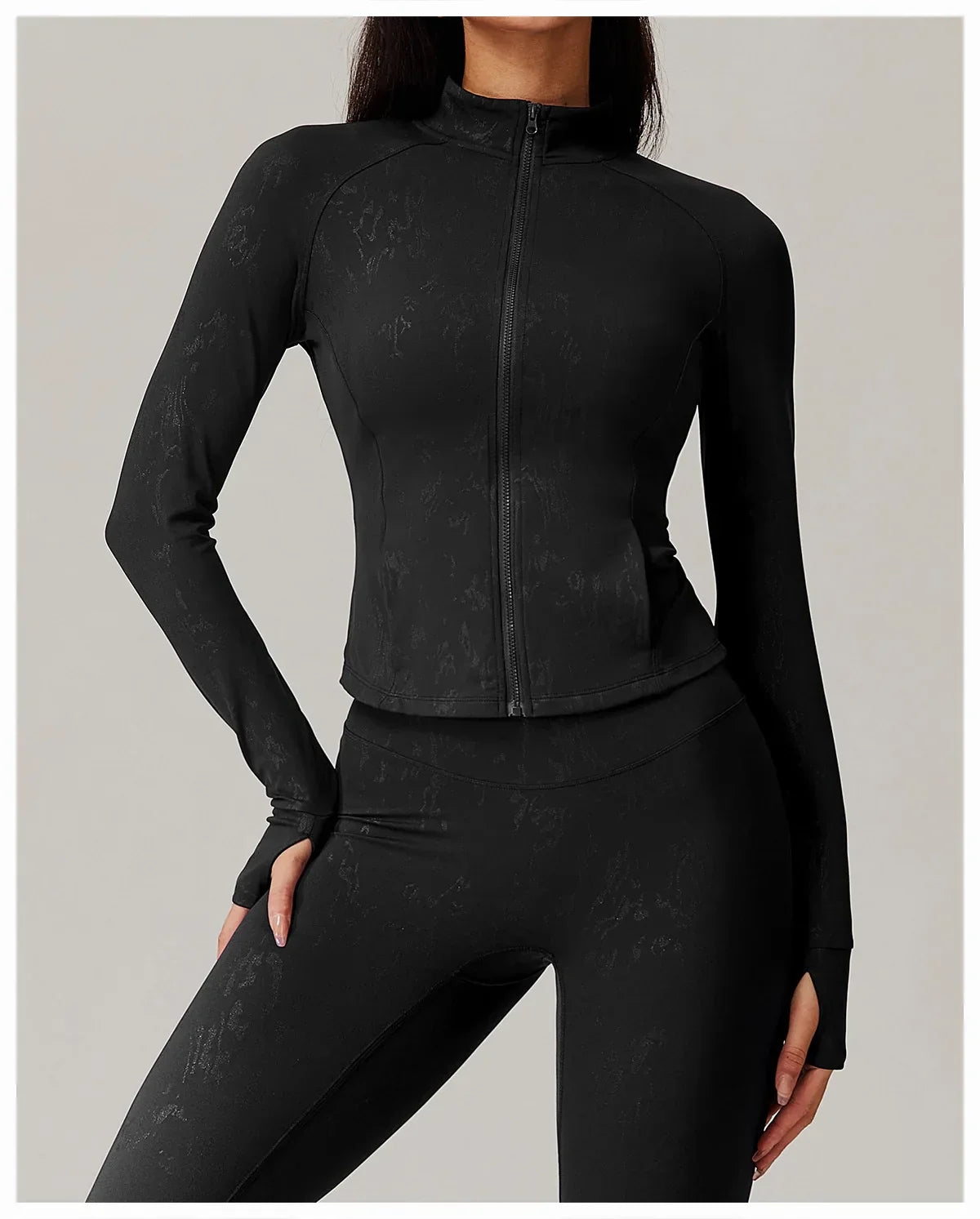 Kurtka Damska Slim z Długim Rękawem i Otworem na Kciuk