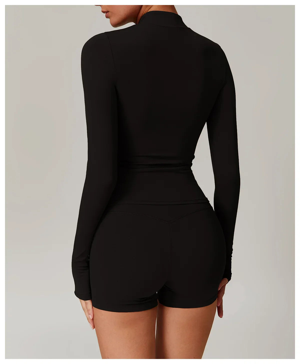 Slim Fit Długi Rękaw Kurtka Zewnętrzna do Joggingu z Połową Zamka