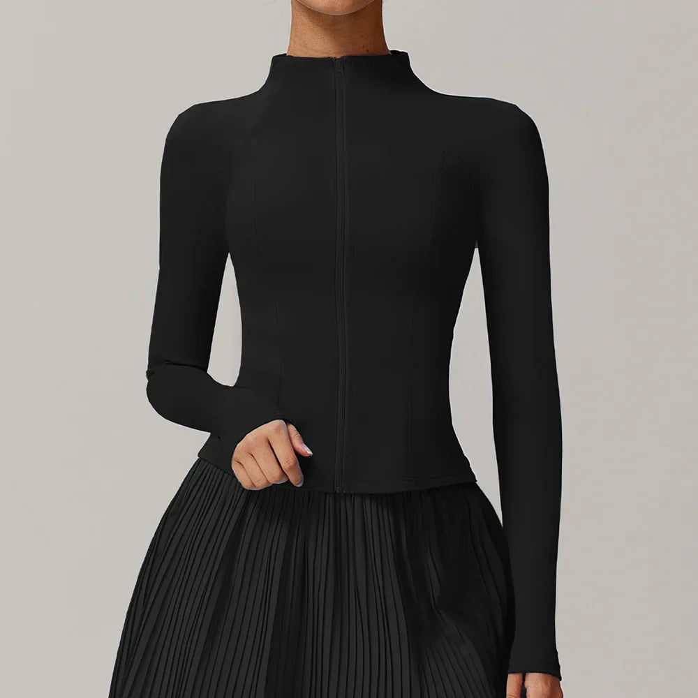 Zimowa Kurtka Fitness z Długim Rękawem o Wysokiej Elastyczności