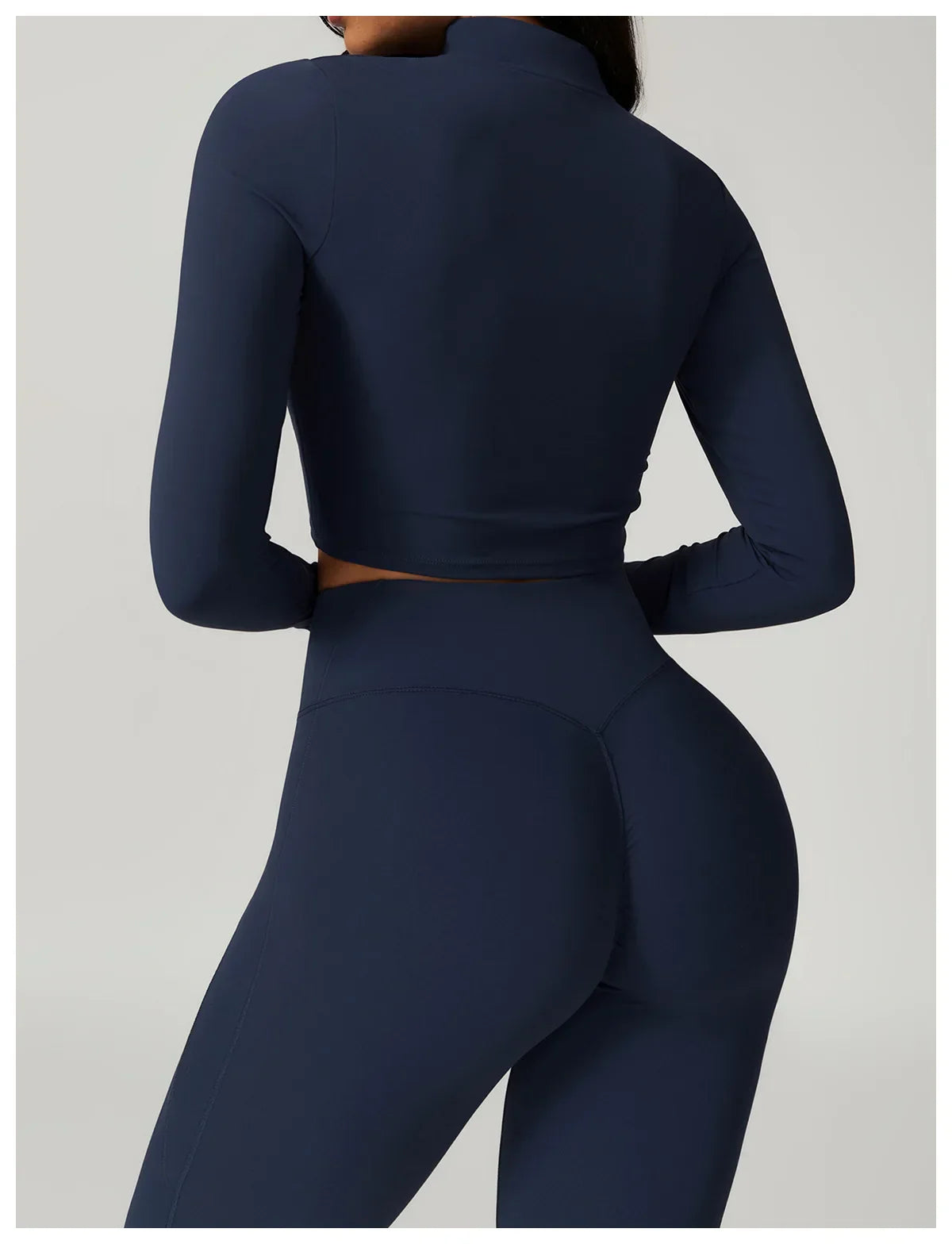 Slim Fit Długi Rękaw Kurtka do Jogi z Pół-Zipem