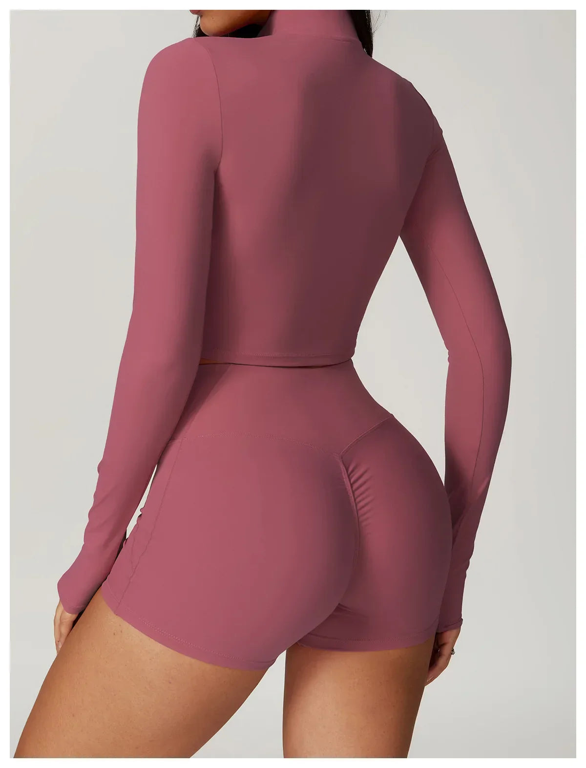 Slim Fit Długi Rękaw Kurtka do Jogi z Pół-Zipem