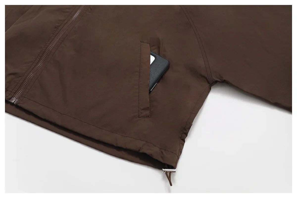 Kardigan damski z długimi rękawami i kapturem, zapinany na zamek