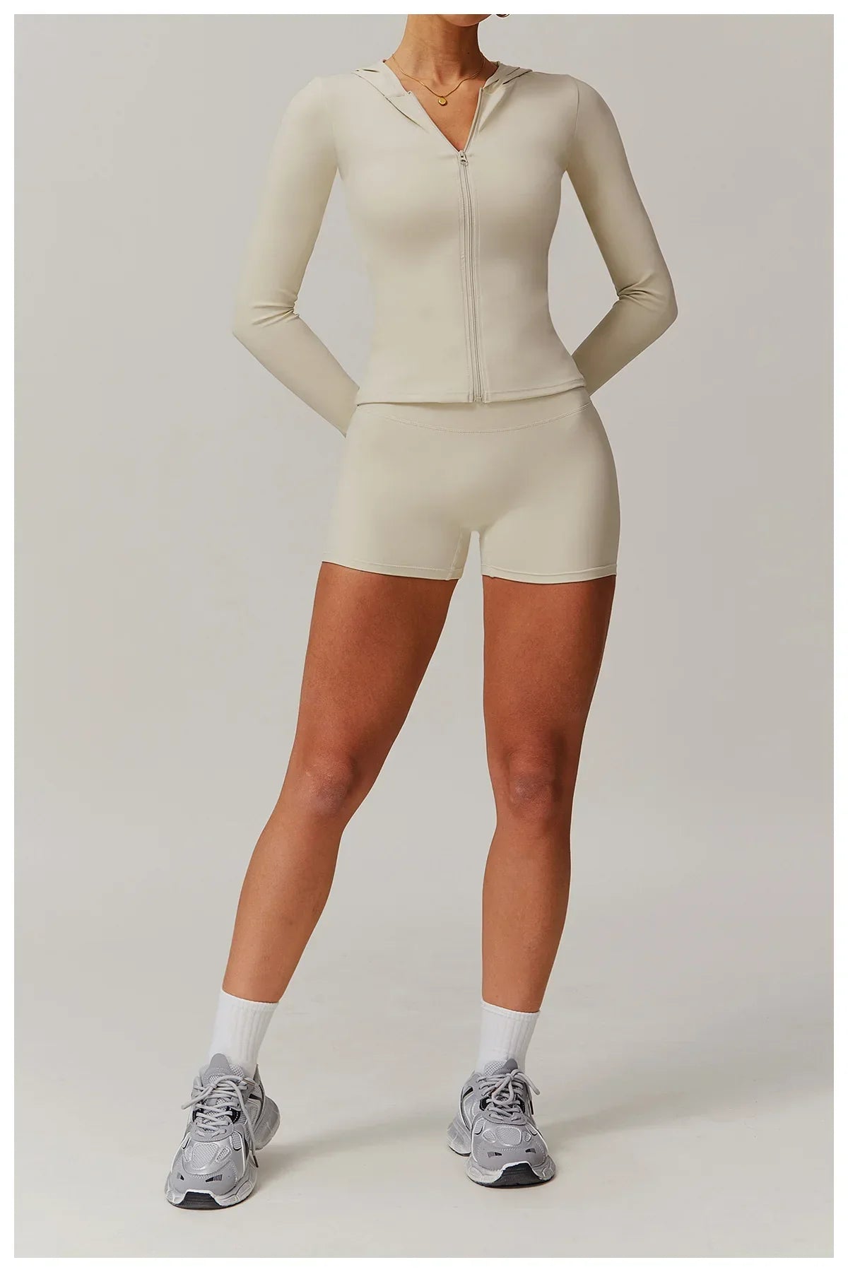 Kobieta Sportowa Kurtka z Kapturem i Długim Rękawem z Zamkiem