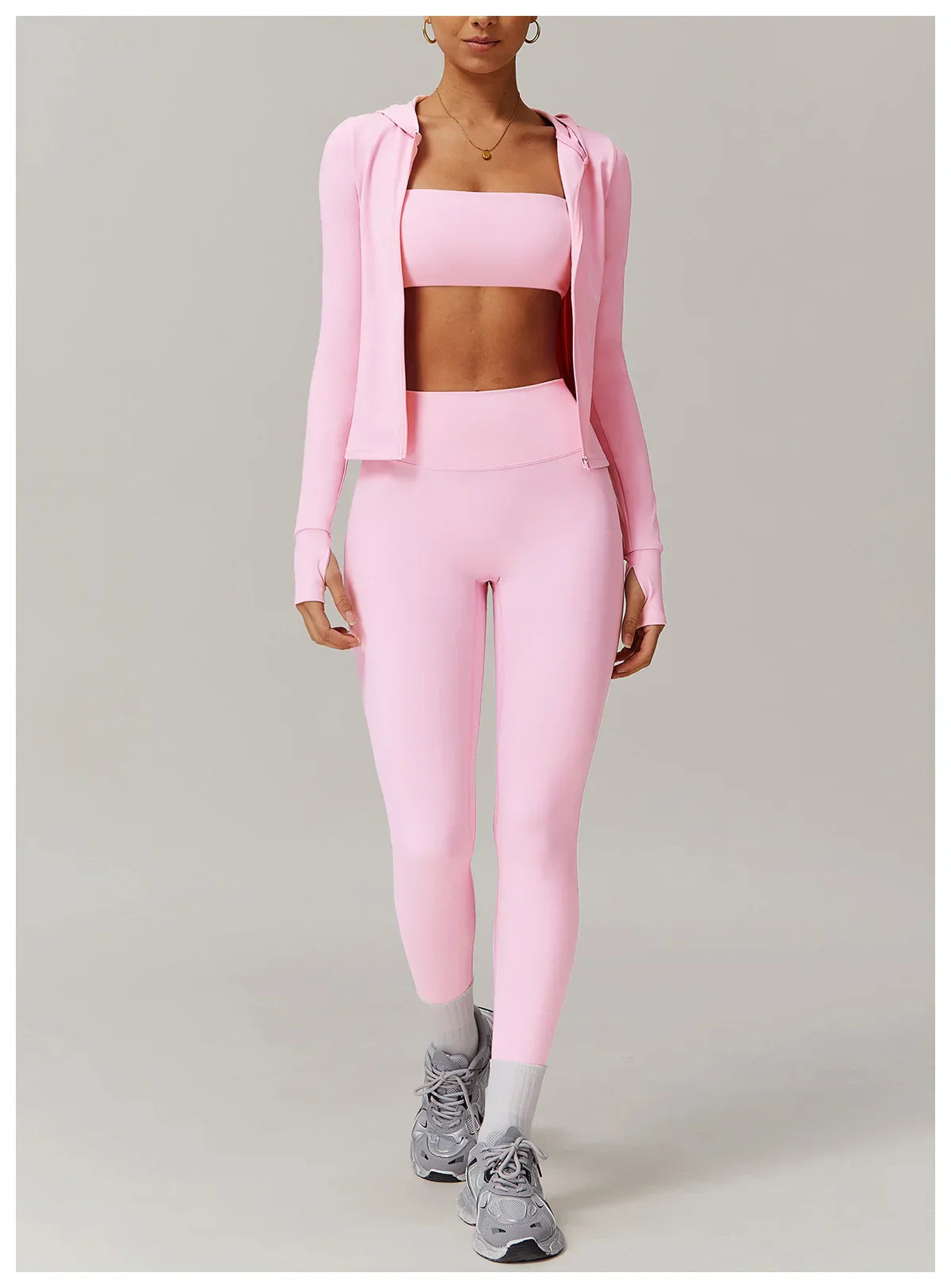 Kobieta Sportowa Kurtka z Kapturem i Długim Rękawem z Zamkiem