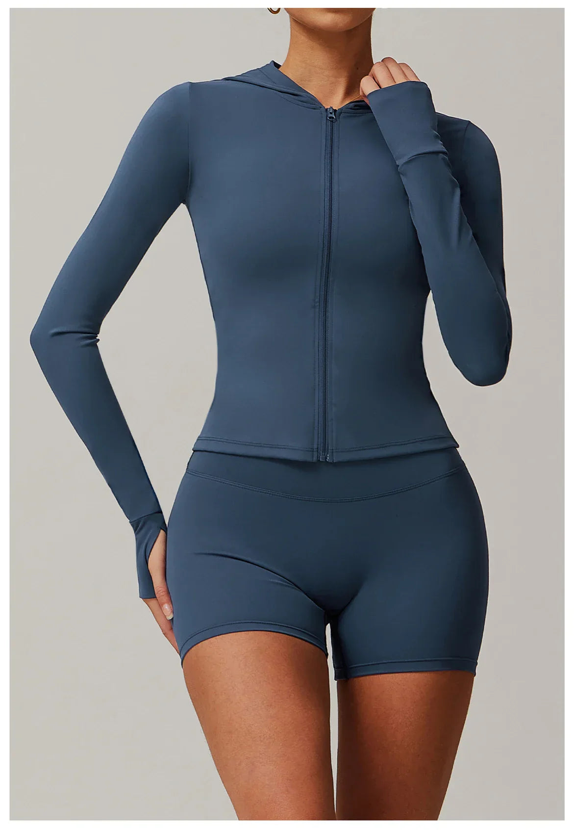 Kobieta Sportowa Kurtka z Kapturem i Długim Rękawem z Zamkiem