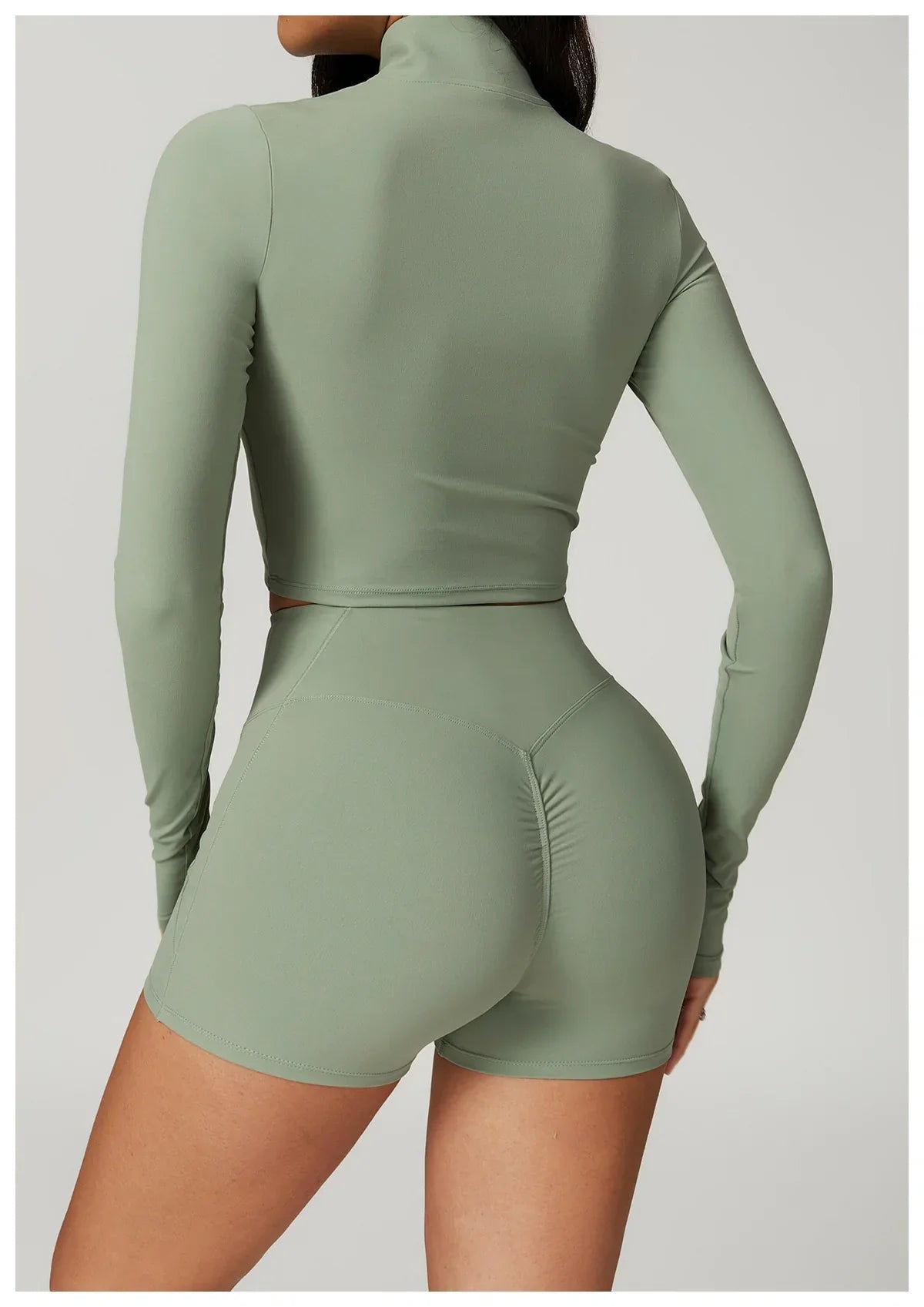 Slim Fit Długi Rękaw Kurtka do Jogi z Pół-Zipem