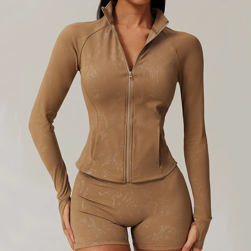 Kurtka Damska Slim z Długim Rękawem i Otworem na Kciuk