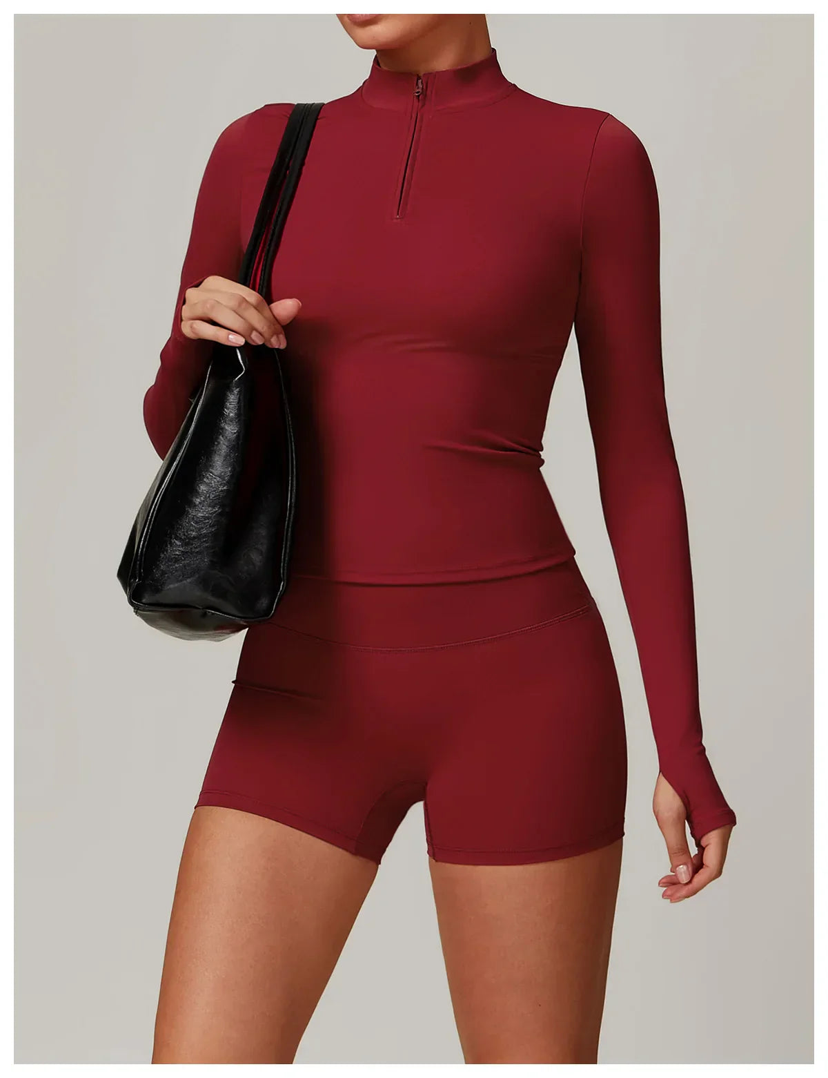 Slim Fit Długi Rękaw Kurtka Zewnętrzna do Joggingu z Połową Zamka