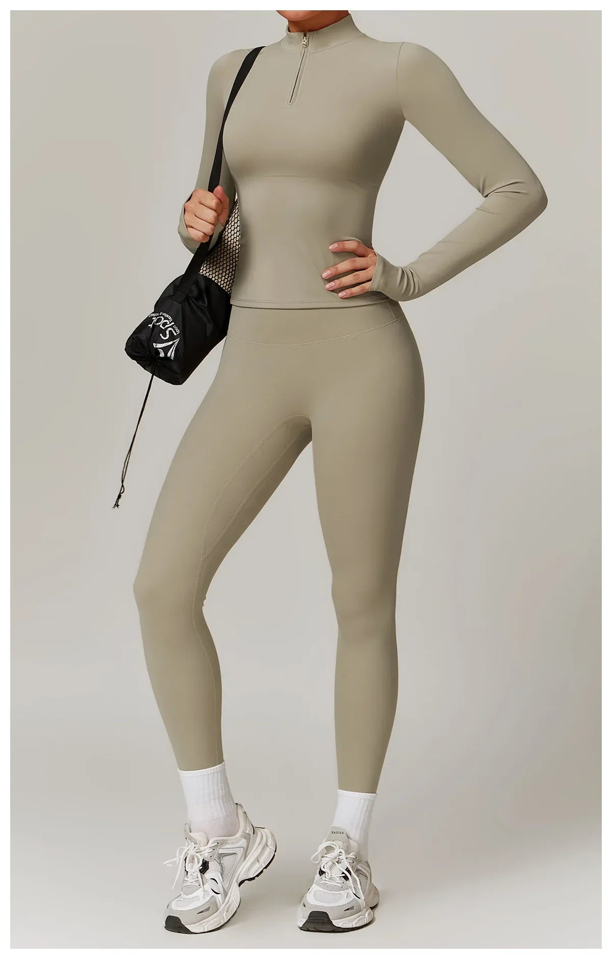 Slim Fit Długi Rękaw Kurtka Zewnętrzna do Joggingu z Połową Zamka