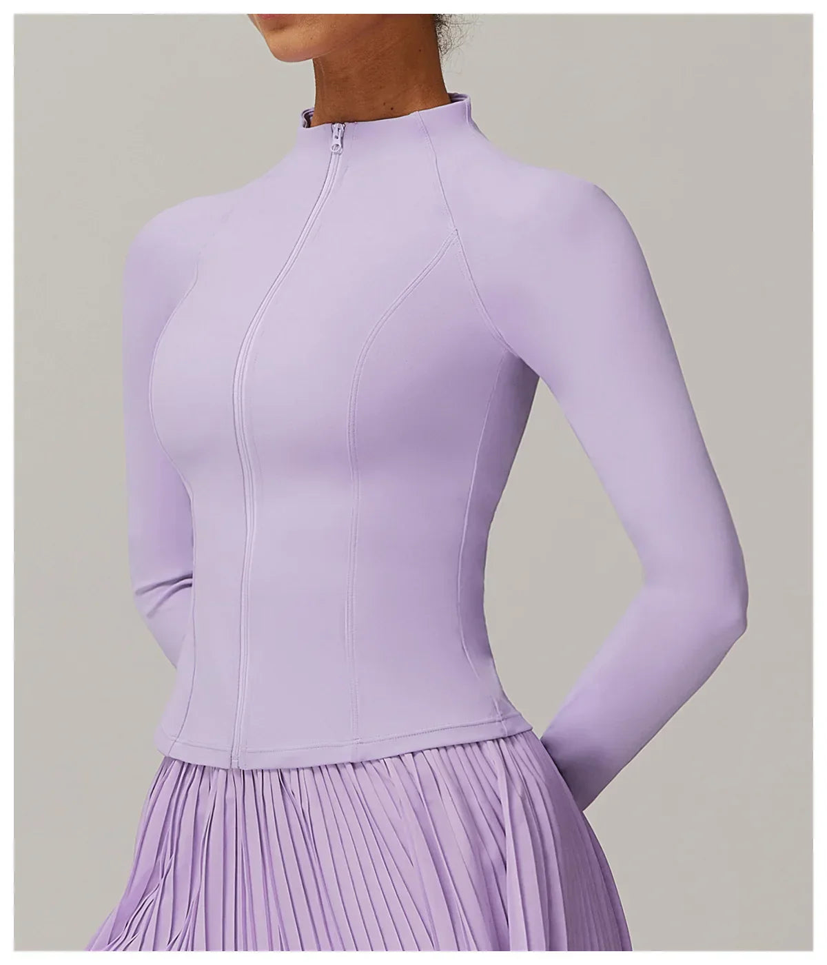 Zimowa Kurtka Fitness z Długim Rękawem o Wysokiej Elastyczności