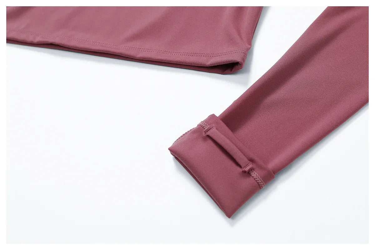 Slim Fit Długi Rękaw Kurtka do Jogi z Pół-Zipem