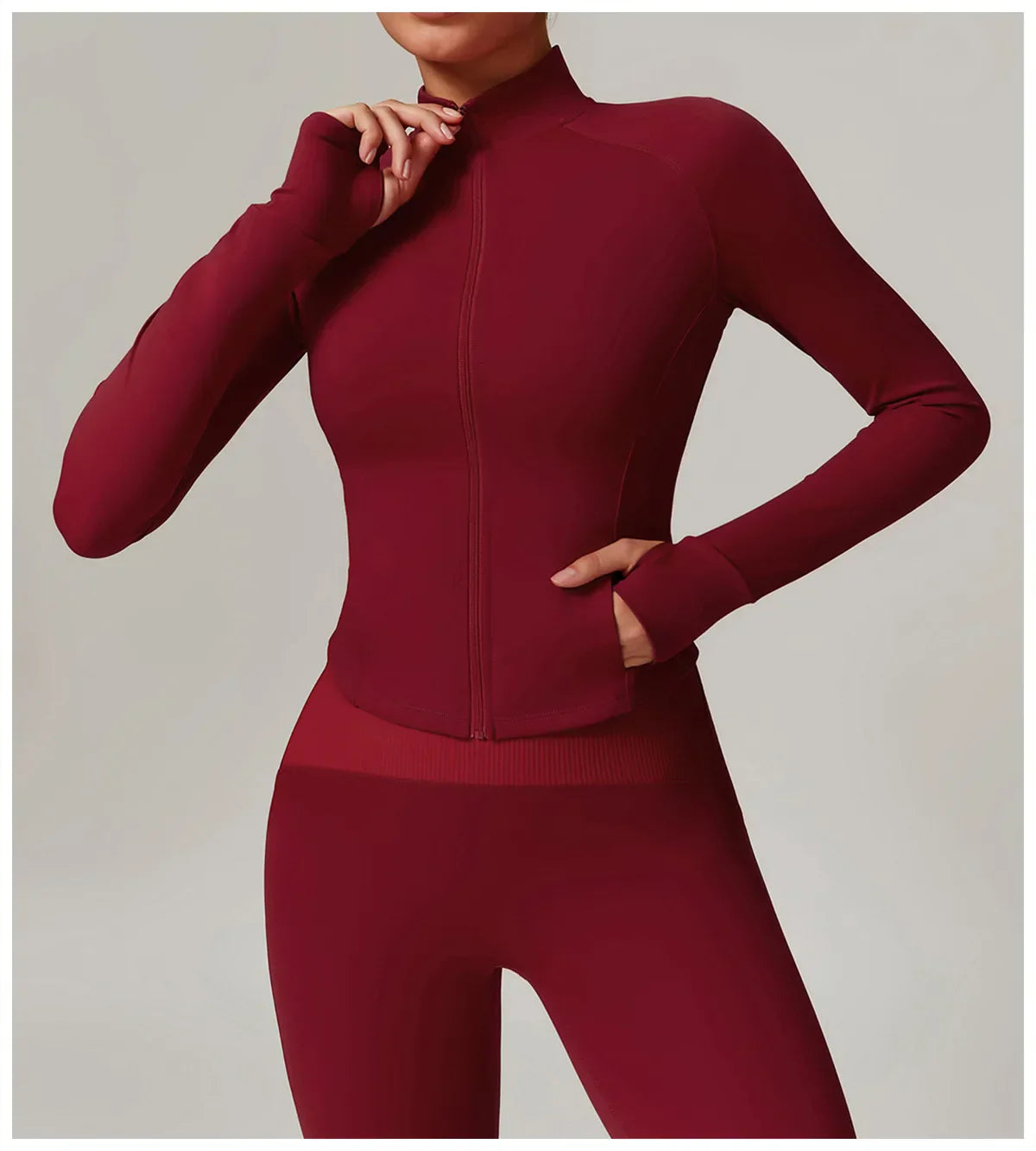 Smukła, wiatroszczelna kurtka sportowa z długim rękawem