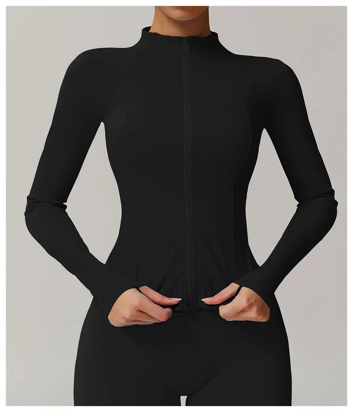 Zimowa Kurtka Fitness z Długim Rękawem o Wysokiej Elastyczności