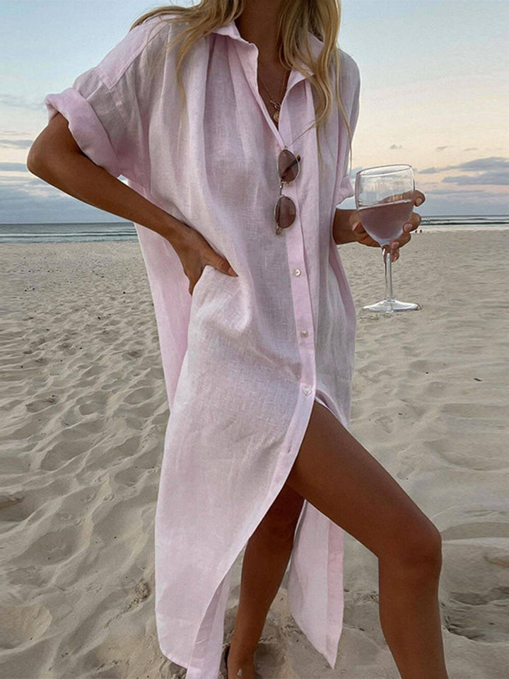 Milava™ | Minimalistyczna sukienka maxi z guzikami