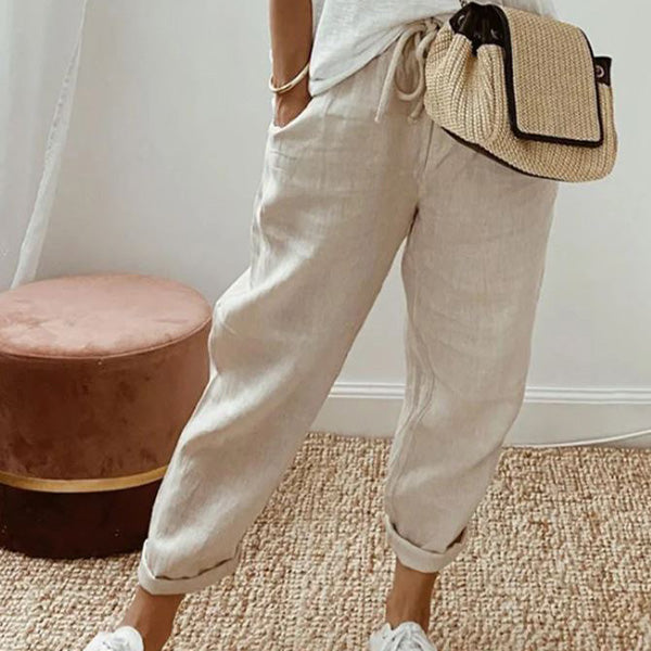 Lekkie Spodnie z Lnu
