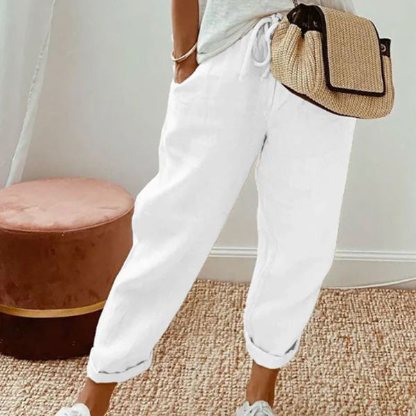 Lekkie Spodnie z Lnu