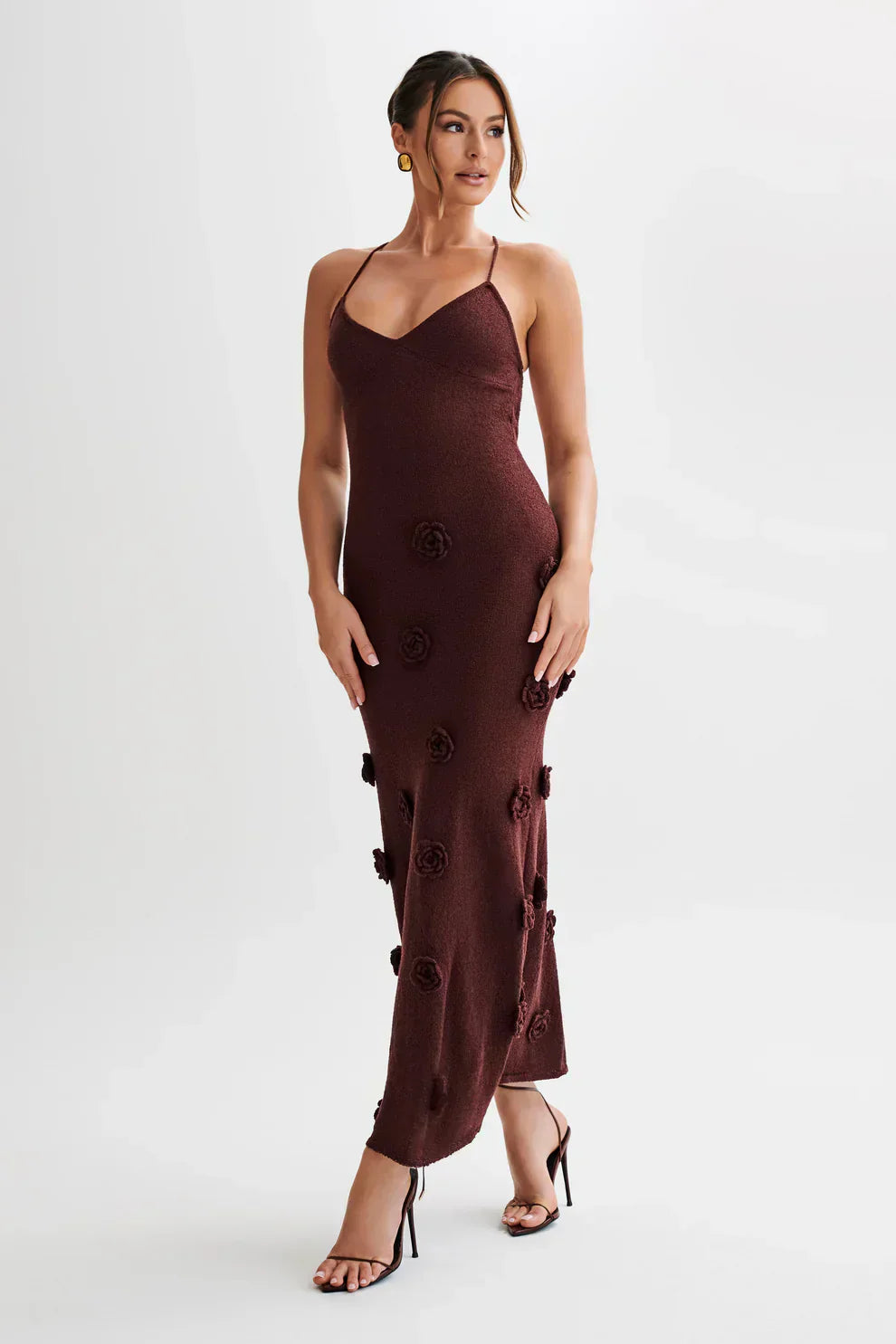 Milava™ | Nayla Maxi Sukienka Szydełkowana z Kwiatowym Wzorem