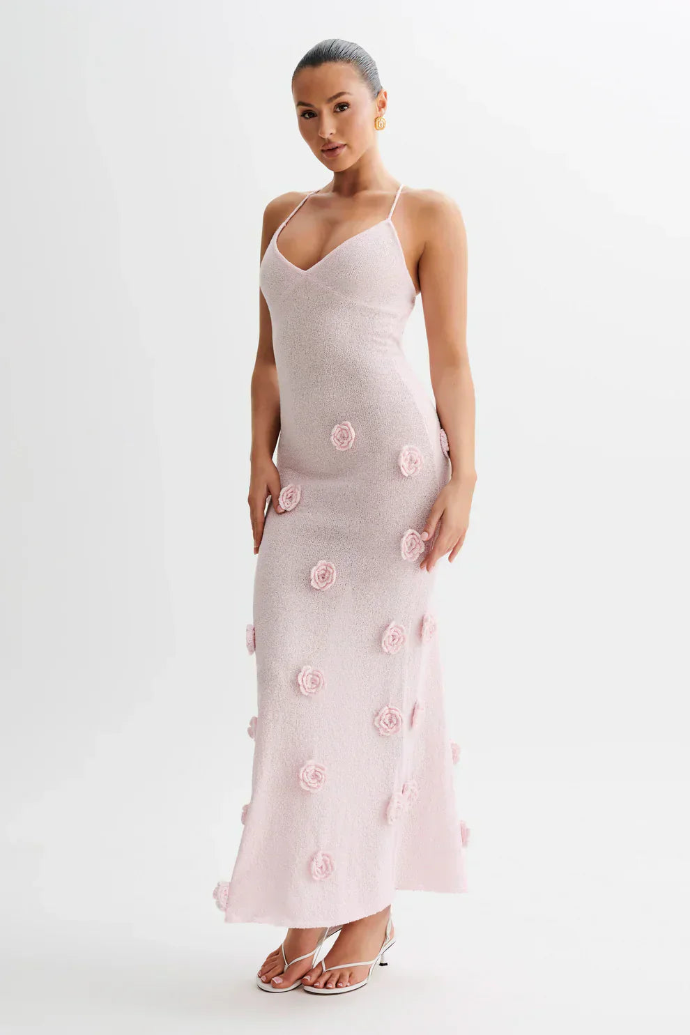 Milava™ | Nayla Maxi Sukienka Szydełkowana z Kwiatowym Wzorem