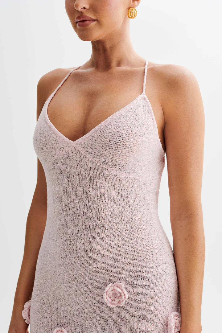 Milava™ | Nayla Maxi Sukienka Szydełkowana z Kwiatowym Wzorem