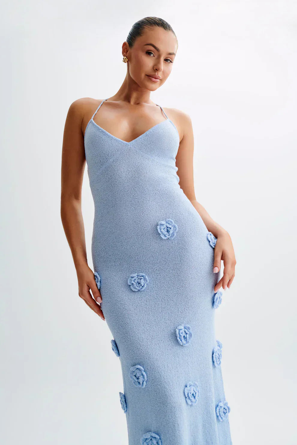 Milava™ | Nayla Maxi Sukienka Szydełkowana z Kwiatowym Wzorem