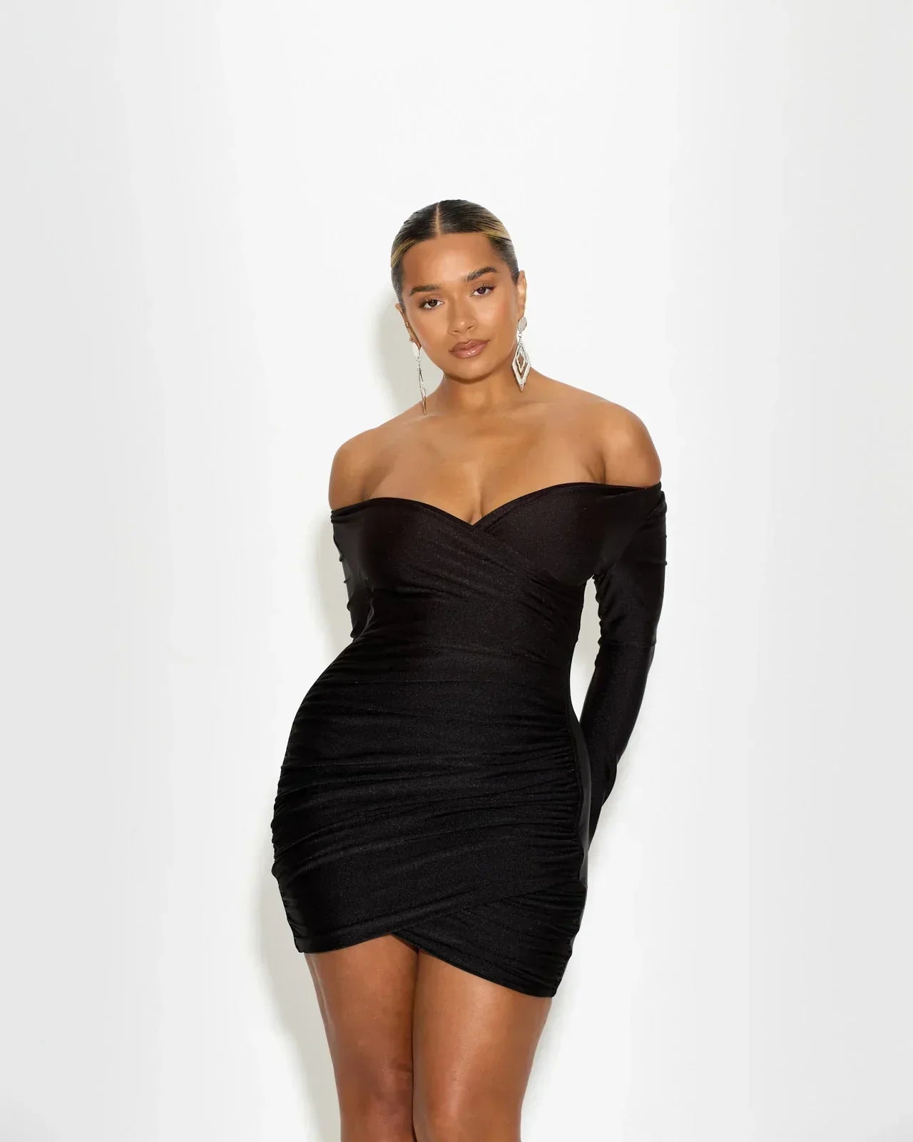 Milava™ | Marszczona sukienka bardot Anne