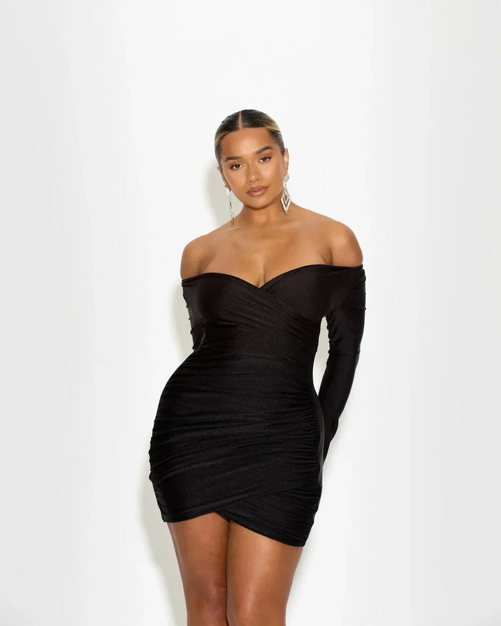 Milava™ | Marszczona sukienka bardot Anne