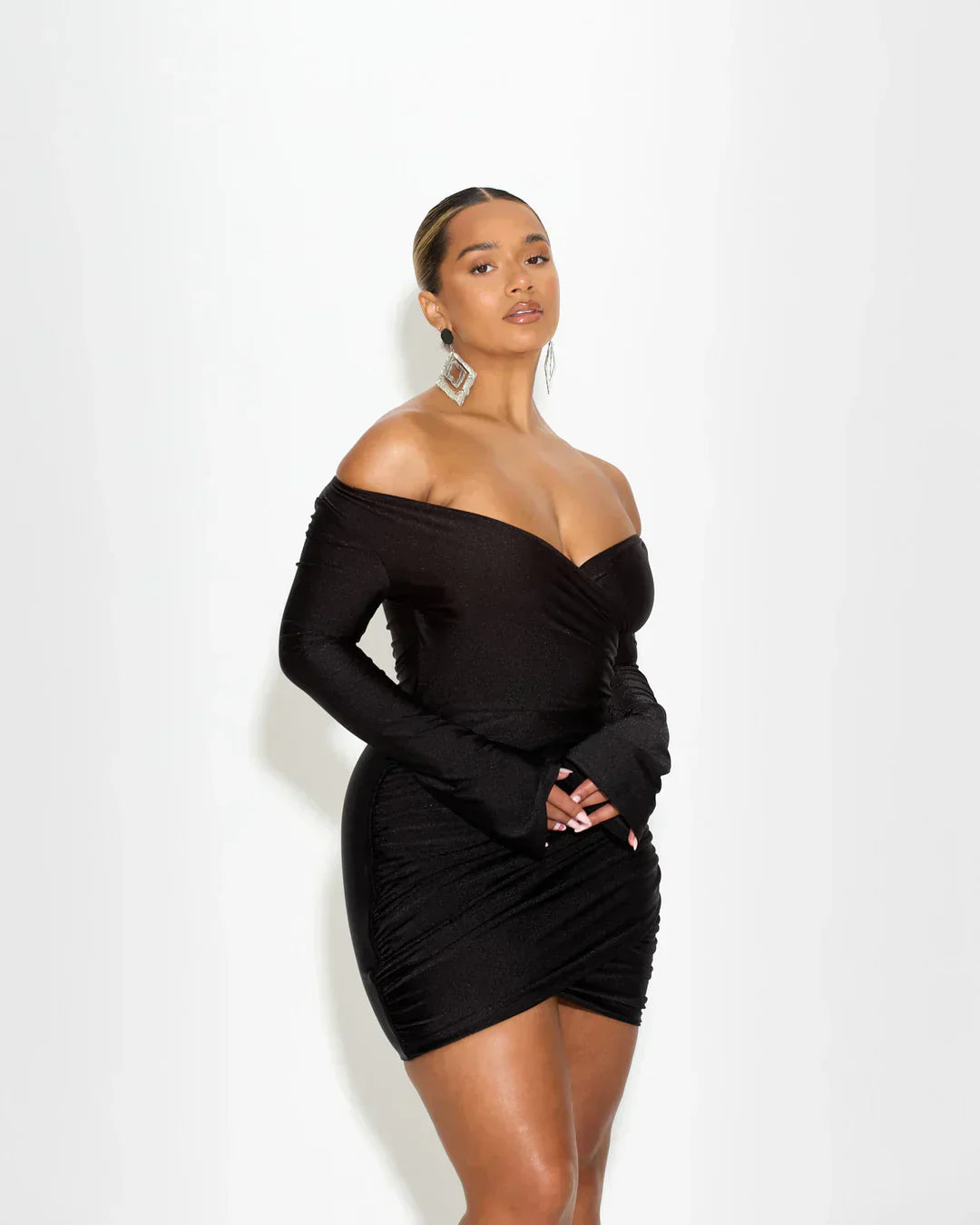 Milava™ | Marszczona sukienka bardot Anne