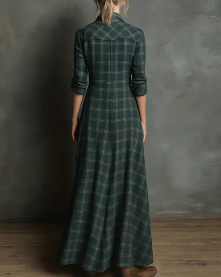 Lucja | Długa Sukienka w Kratę
