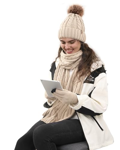 Zimowy elegancki zestaw czapka-szalik-rękawiczki