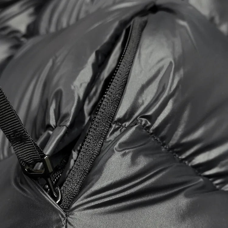 Zosia™ | Długa Pikowana Kurtka Zimowa Z Kapturem i Zamkiem