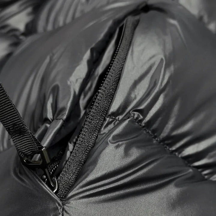 Zosia™ | Długa Pikowana Kurtka Zimowa Z Kapturem i Zamkiem