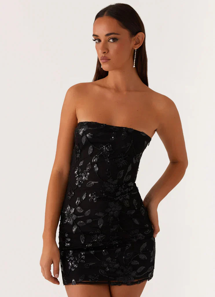 Milava™ | Mini Sukienka Aurora z Koralikami