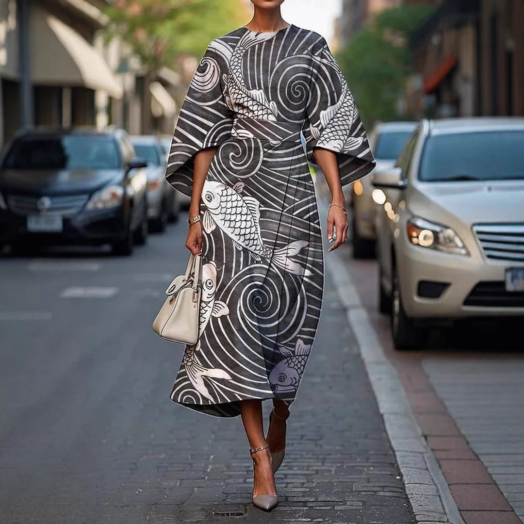 Milava™ | Stylowa Sukienka z Okrągłym Dekoltem