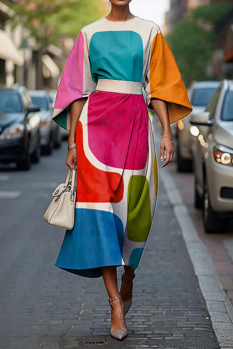 Milava™ | Stylowa Sukienka z Okrągłym Dekoltem