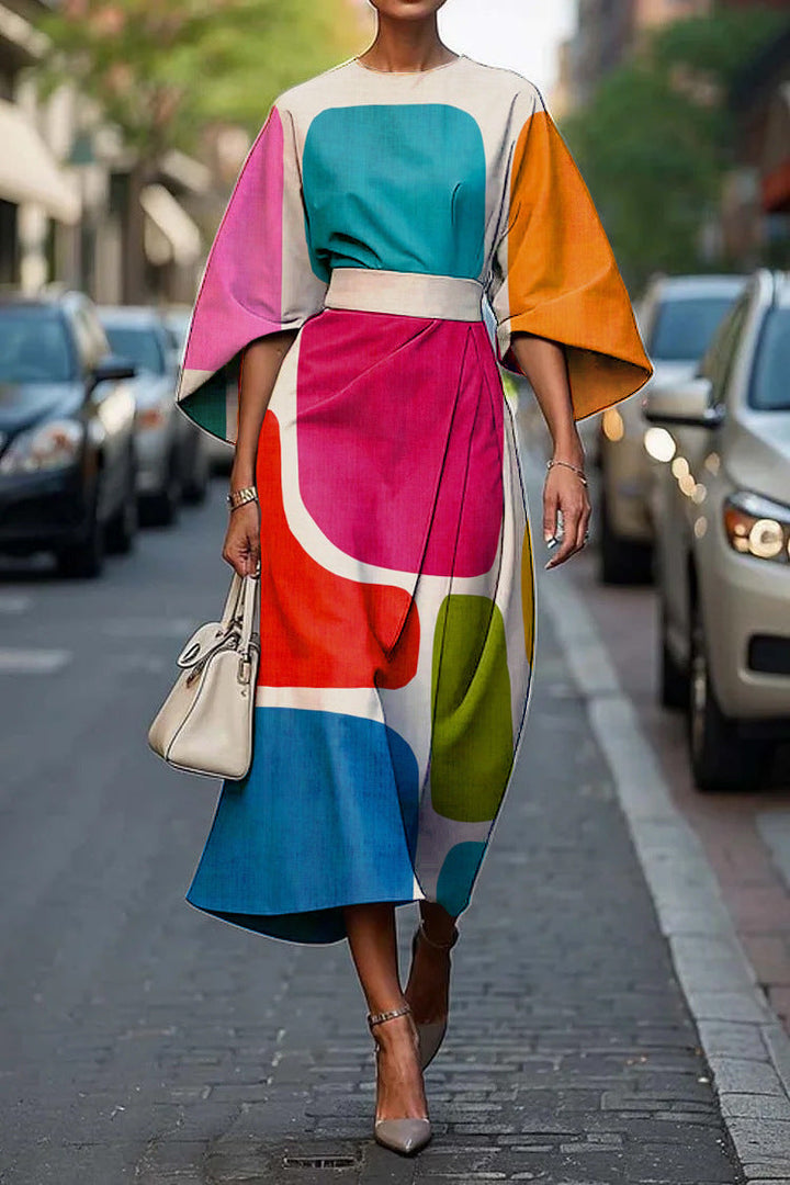 Milava™ | Stylowa Sukienka z Okrągłym Dekoltem