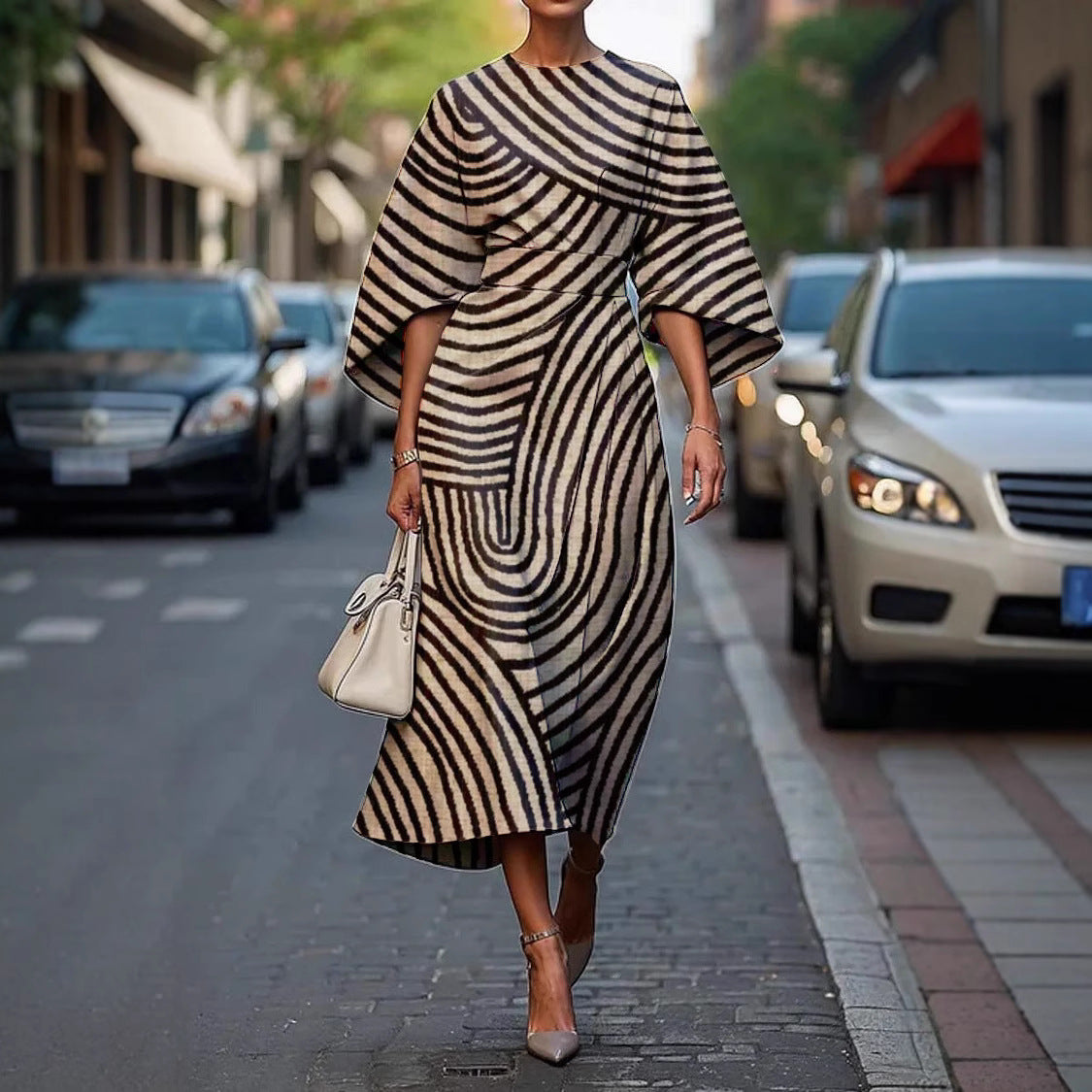 Milava™ | Stylowa Sukienka z Okrągłym Dekoltem