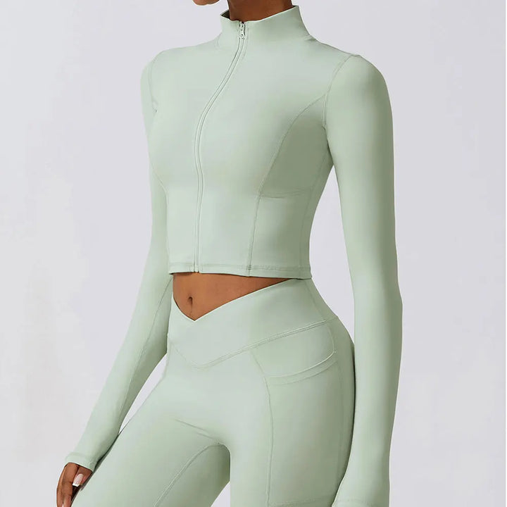 Damska kurtka z długim rękawem i zamkiem błyskawicznym