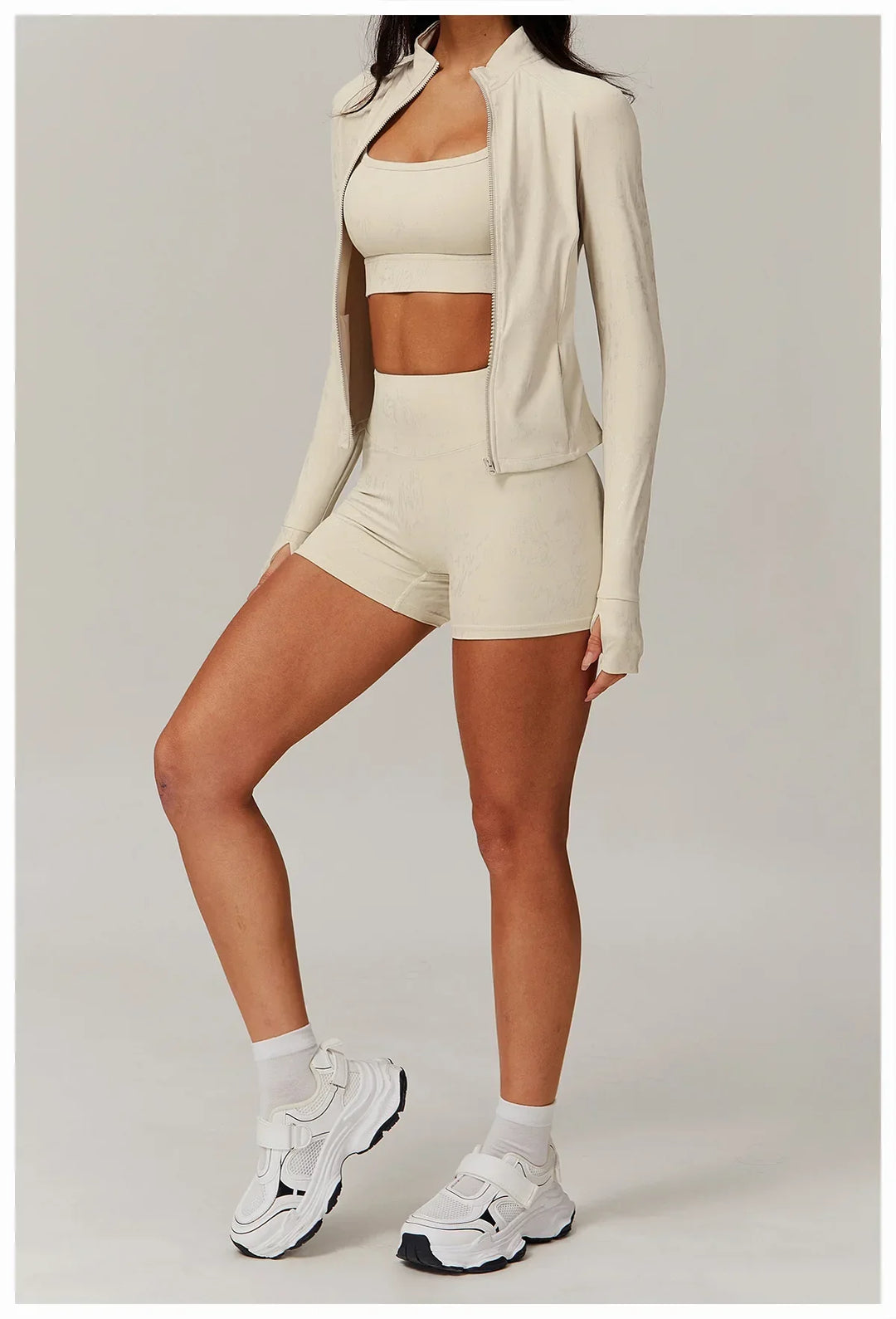 Kurtka Damska Slim z Długim Rękawem i Otworem na Kciuk