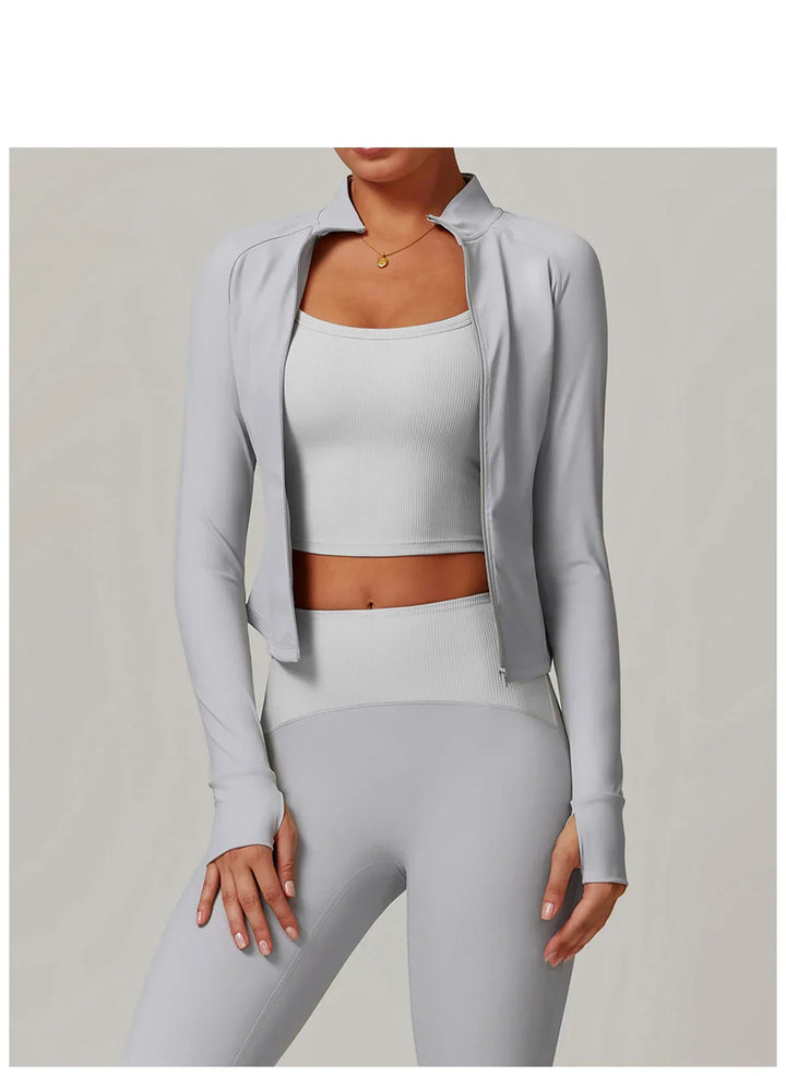 Smukła, wiatroszczelna kurtka sportowa z długim rękawem