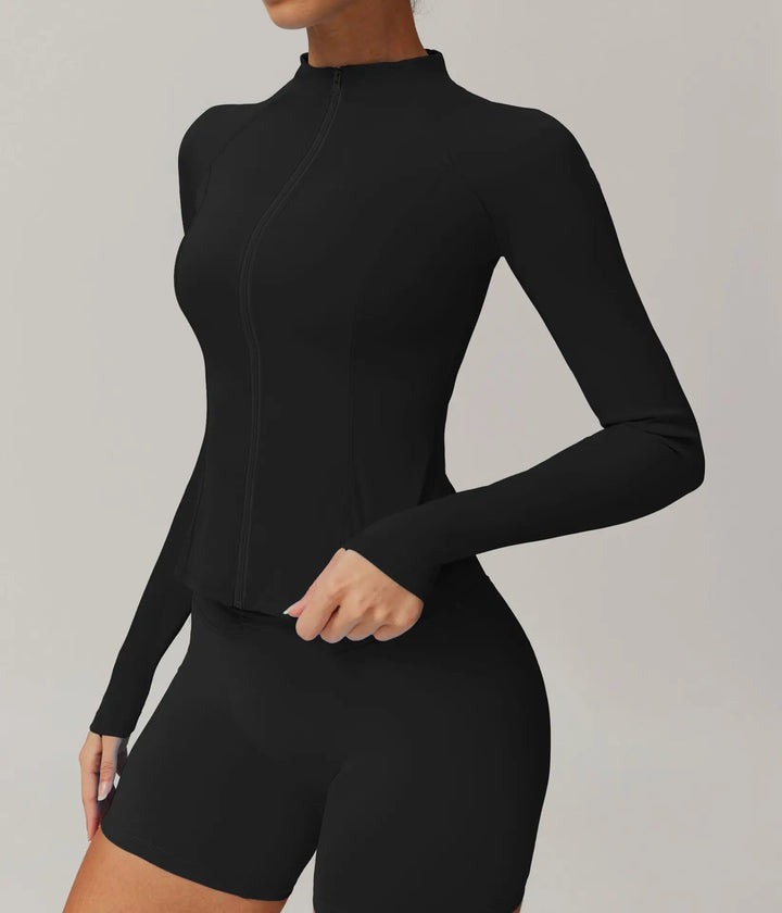 Zimowa Kurtka Fitness z Długim Rękawem o Wysokiej Elastyczności