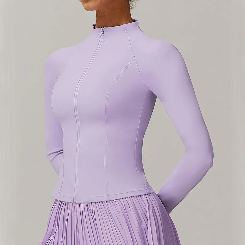 Zimowa Kurtka Fitness z Długim Rękawem o Wysokiej Elastyczności