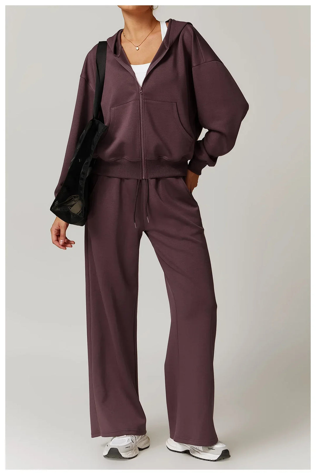 Wytrzymała Luźna Bluza z Kapturem i Długimi Rękawami