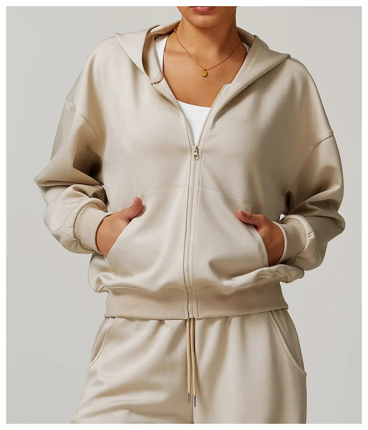 Wytrzymała Luźna Bluza z Kapturem i Długimi Rękawami