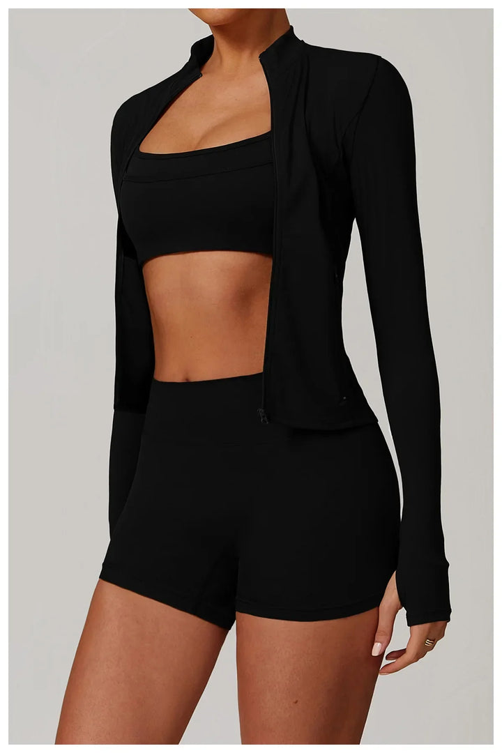 Smukła kurtka sportowa z długim rękawem do użytku na zewnątrz