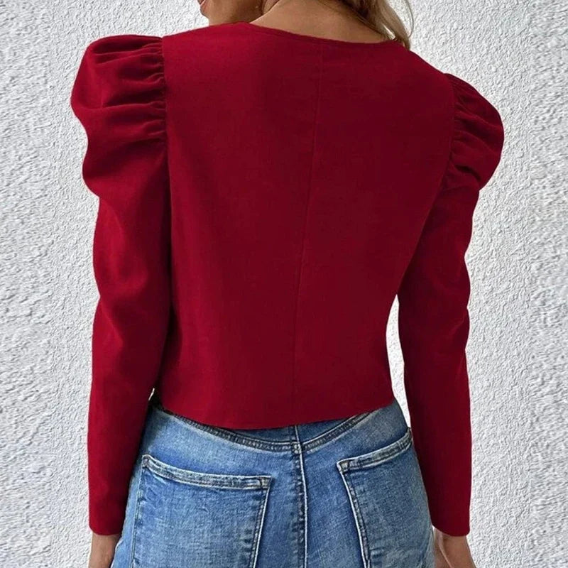 Milava™ | Krótka elegancka kurtka z puff rękawami