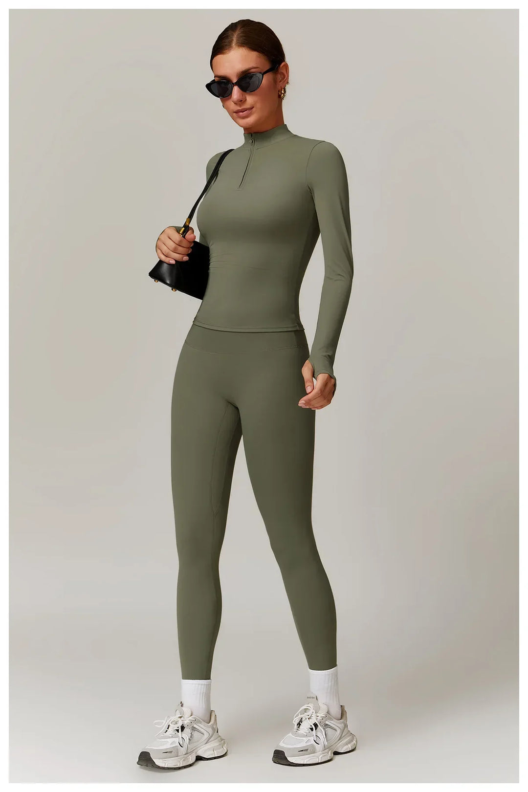 Slim Fit Długi Rękaw Kurtka Zewnętrzna do Joggingu z Połową Zamka