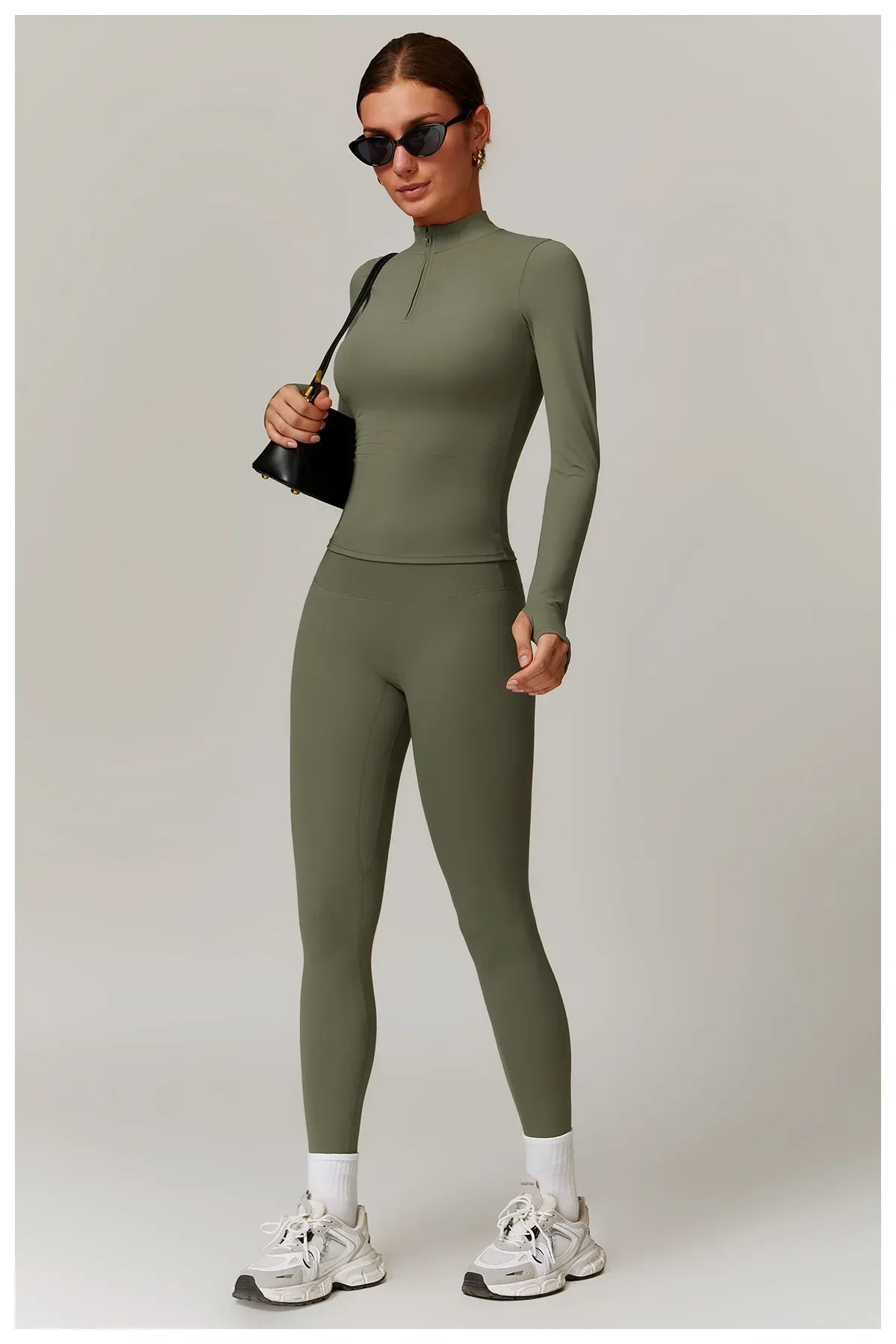 Slim Fit Długi Rękaw Kurtka Zewnętrzna do Joggingu z Połową Zamka